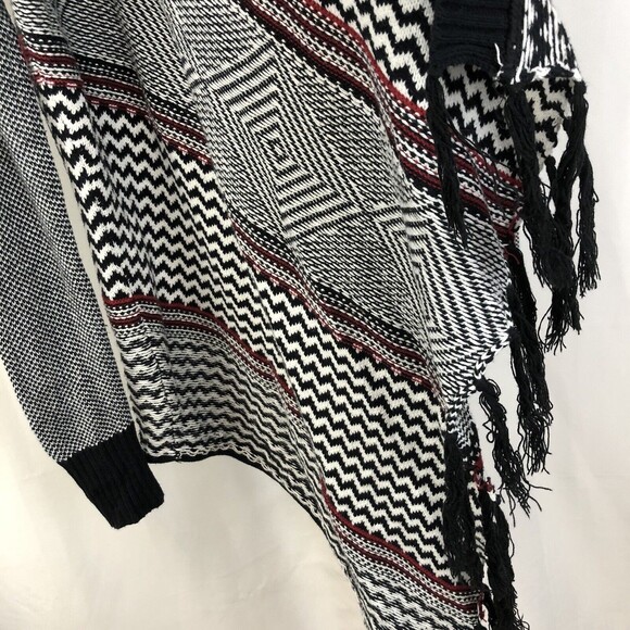 Vanity Womens Medium Open Front Long Sleeve Holyday Cardigan Sweater Fringe M - Picture 5 of 10